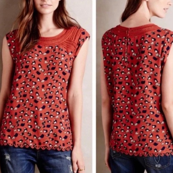 Meadow Rue Tops - Anthropologie Meadow Rue Sanna Bird Print Top Sz S
